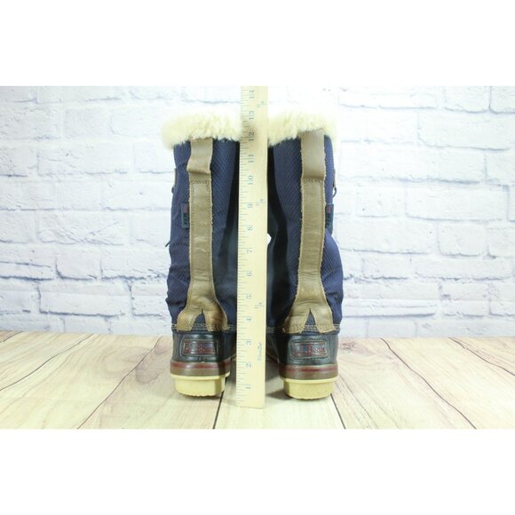 LL Bean Rangeley Women's Insulated Waterproof Blue Nylon Winter Boots Size 10 M - Picture 6 of 9